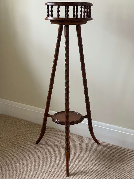 French antique plant stand with faux bamboo legs