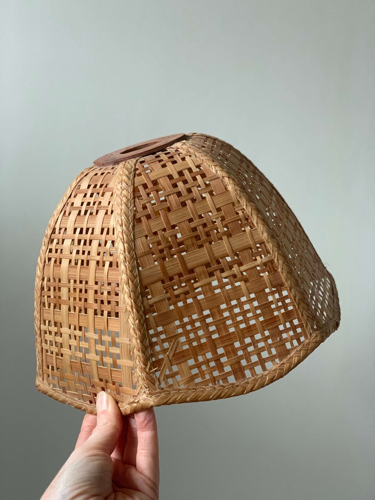 Small vintage wicker lampshade