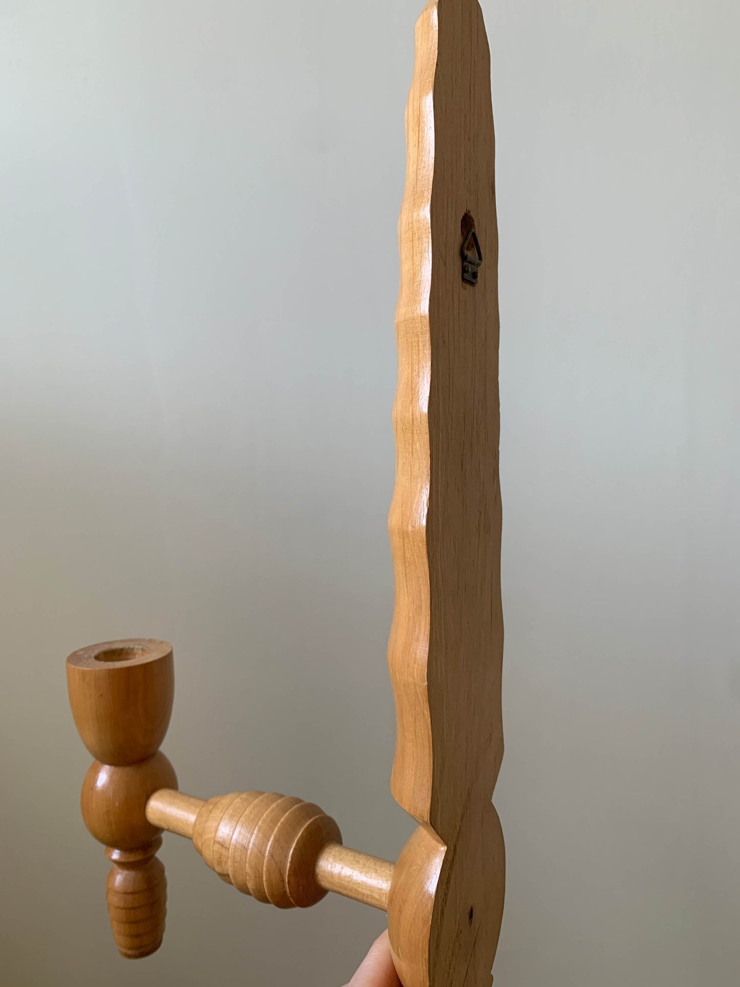 Pair of wooden Swedish candle sconces