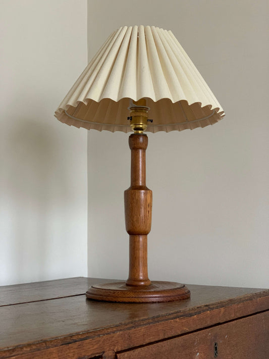 Antique turned wooden lamp