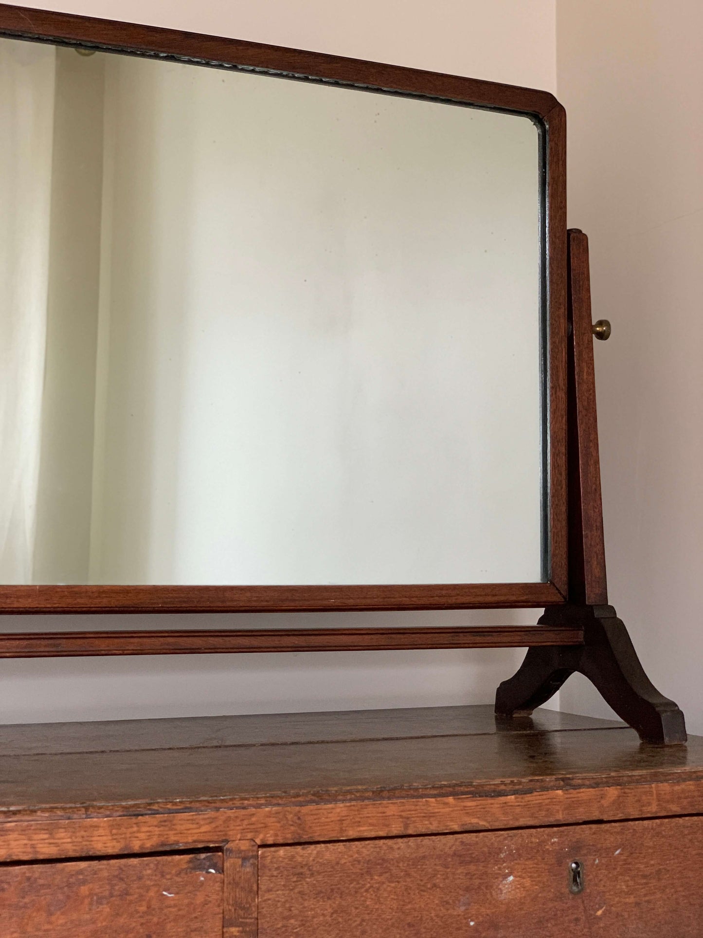 Antique rectangular dressing table mirror