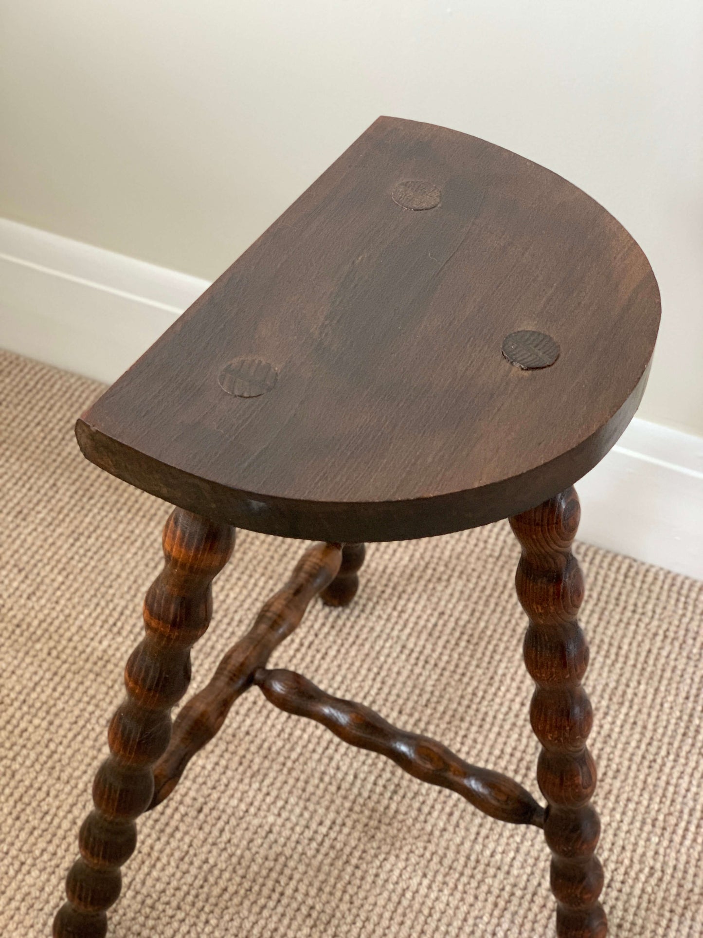French antique bobbin stool