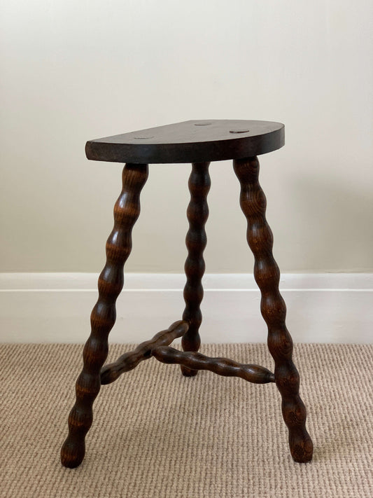 French antique bobbin stool