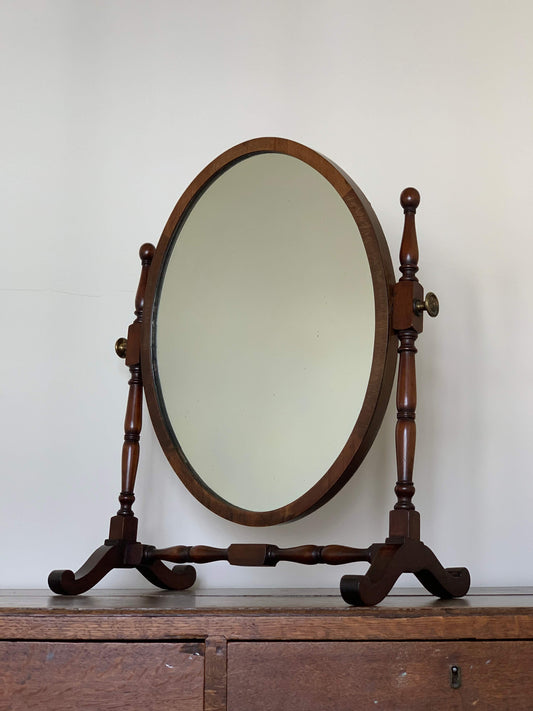 Antique oval dressing table mirror
