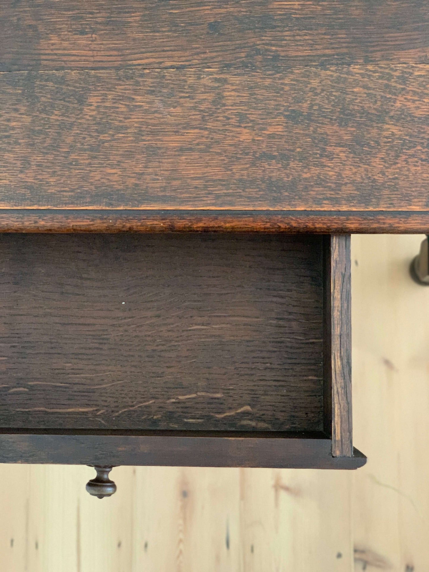 French antique bobbin desk with drawer