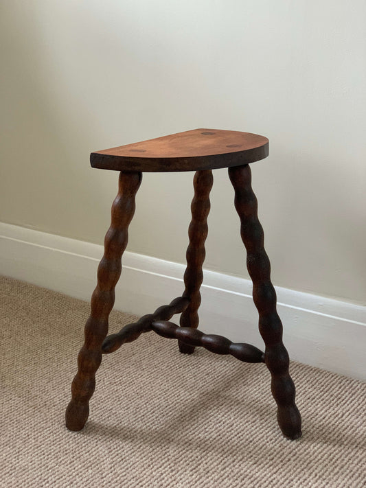 French demilune bobbin stool
