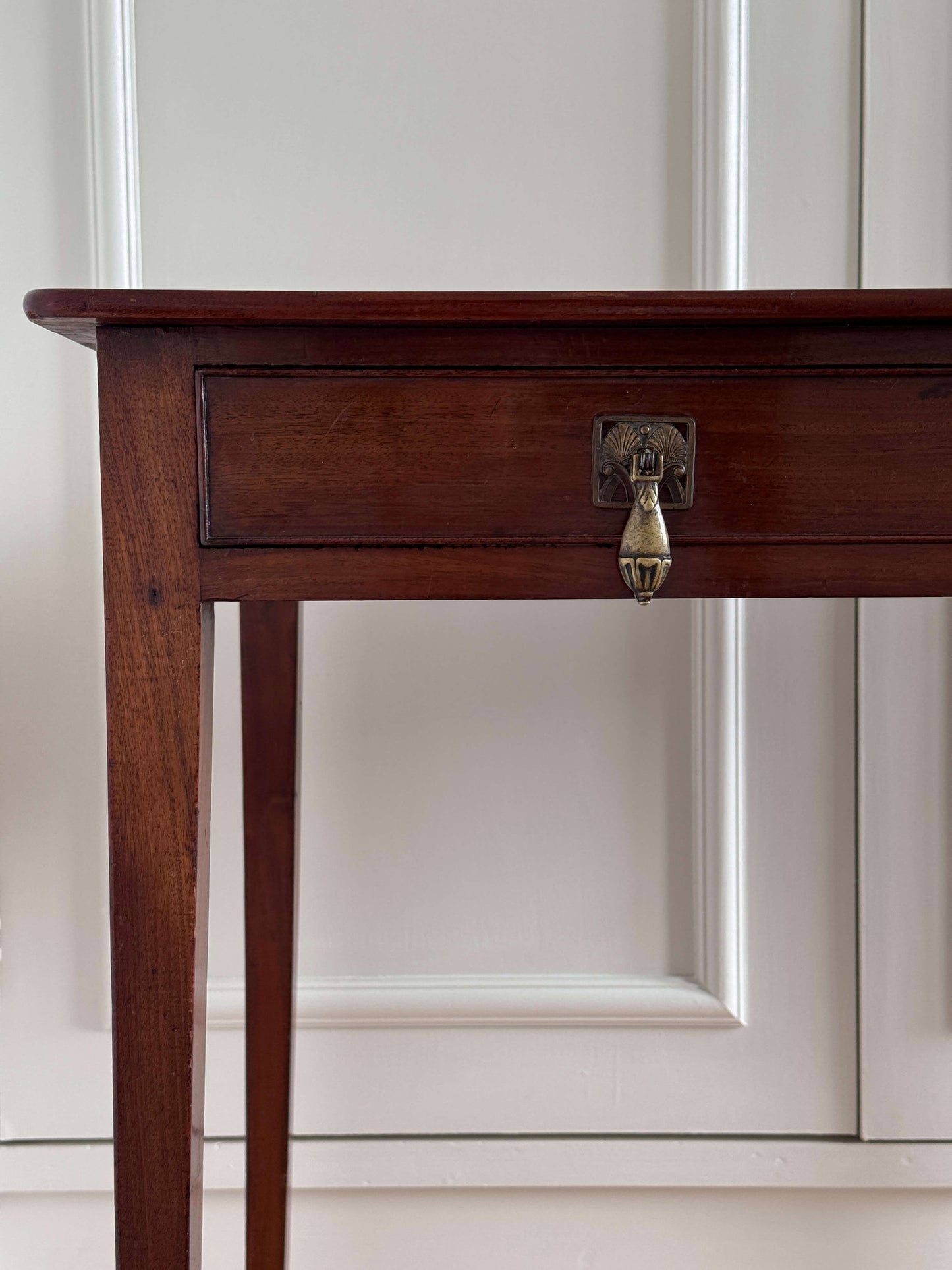 French antique polished console table with drawer