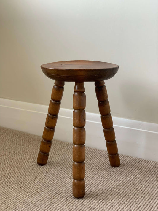 French vintage stool with chunky bobbin legs