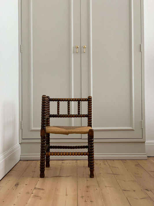 French antique bobbin corner chair