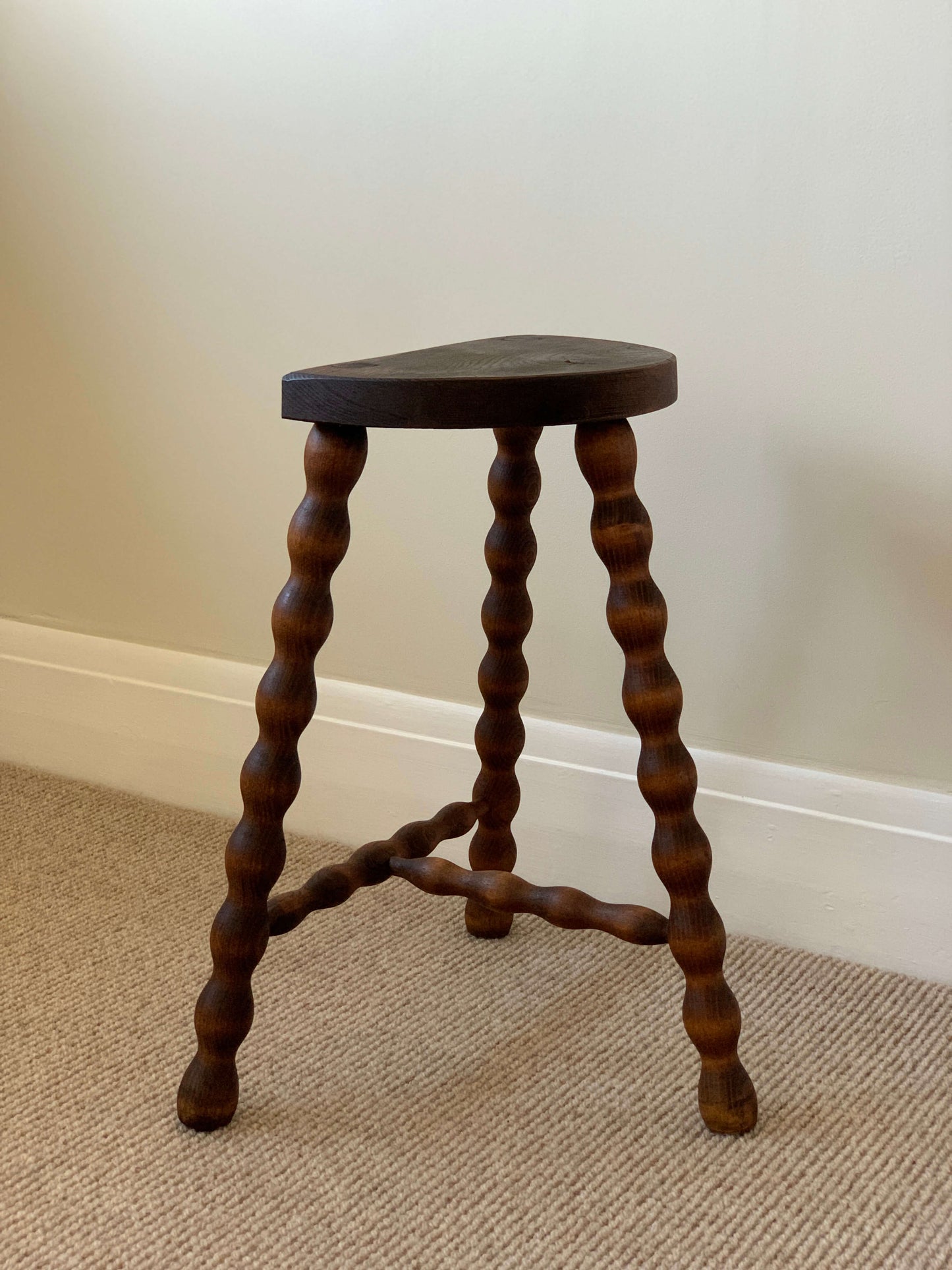 French vintage mid bobbin stool
