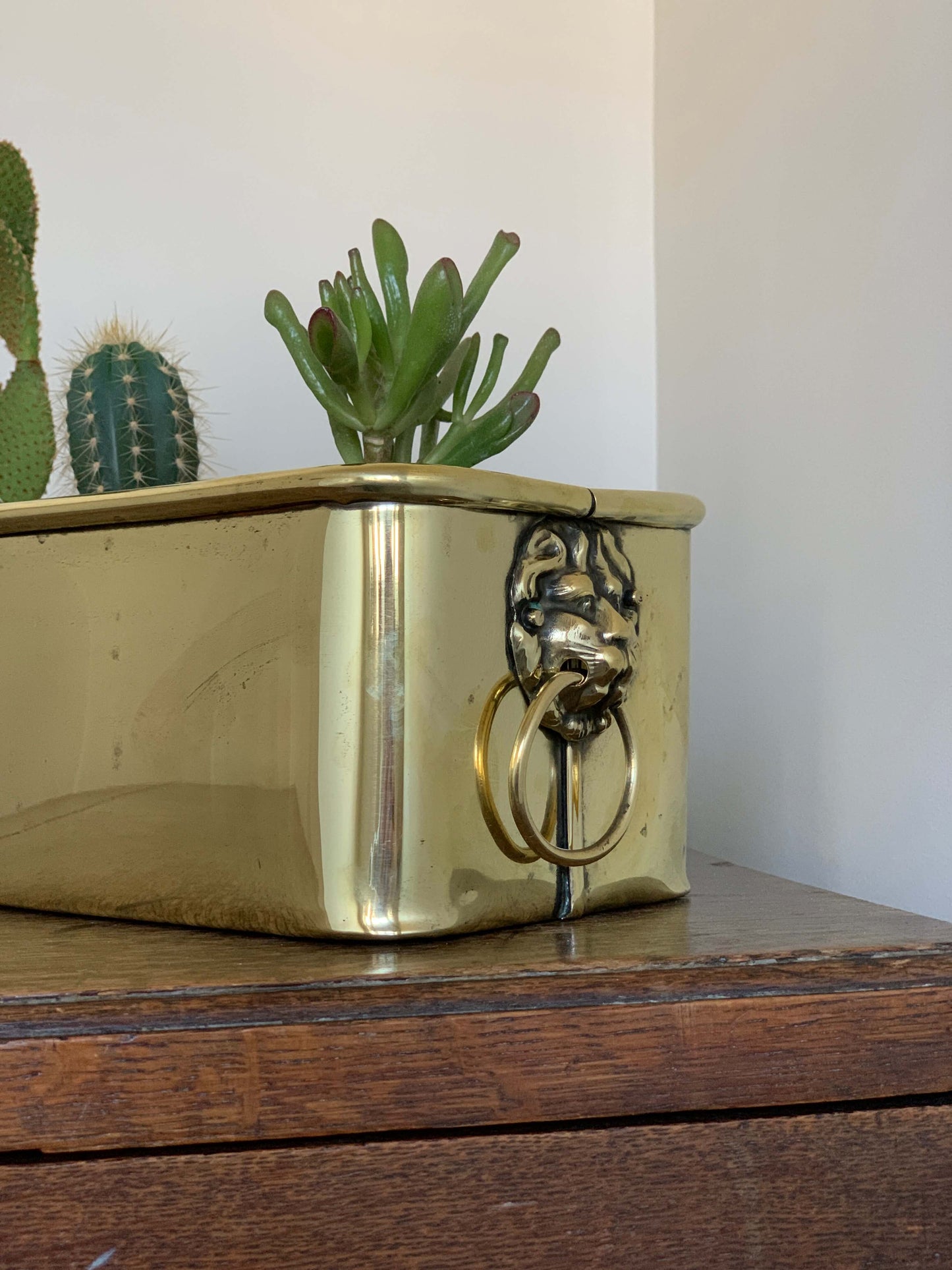 Antique brass and copper planters