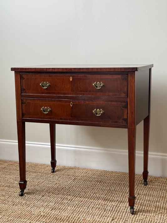 Antique regency style console table on casters