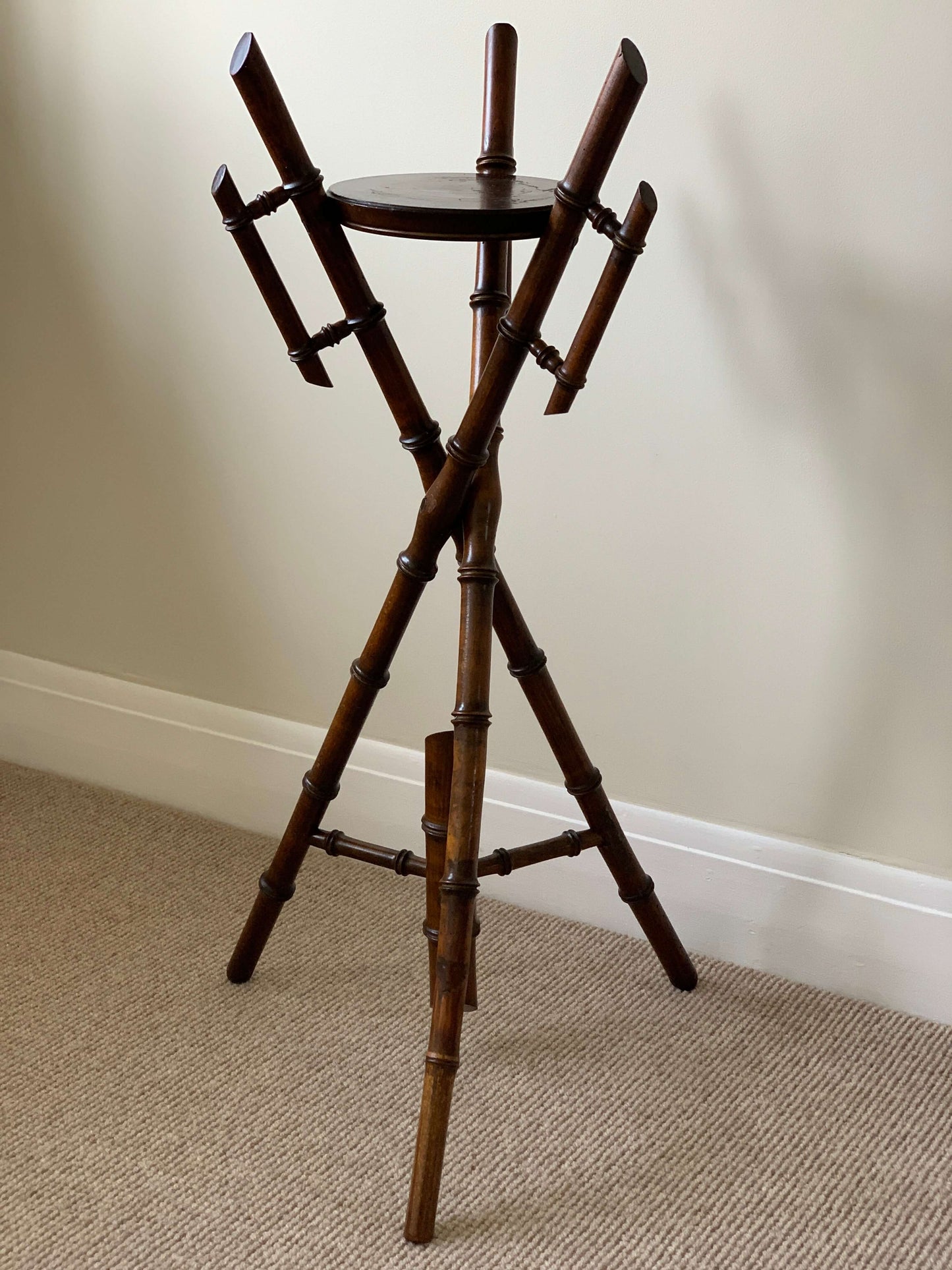 French antique faux bamboo plant stand