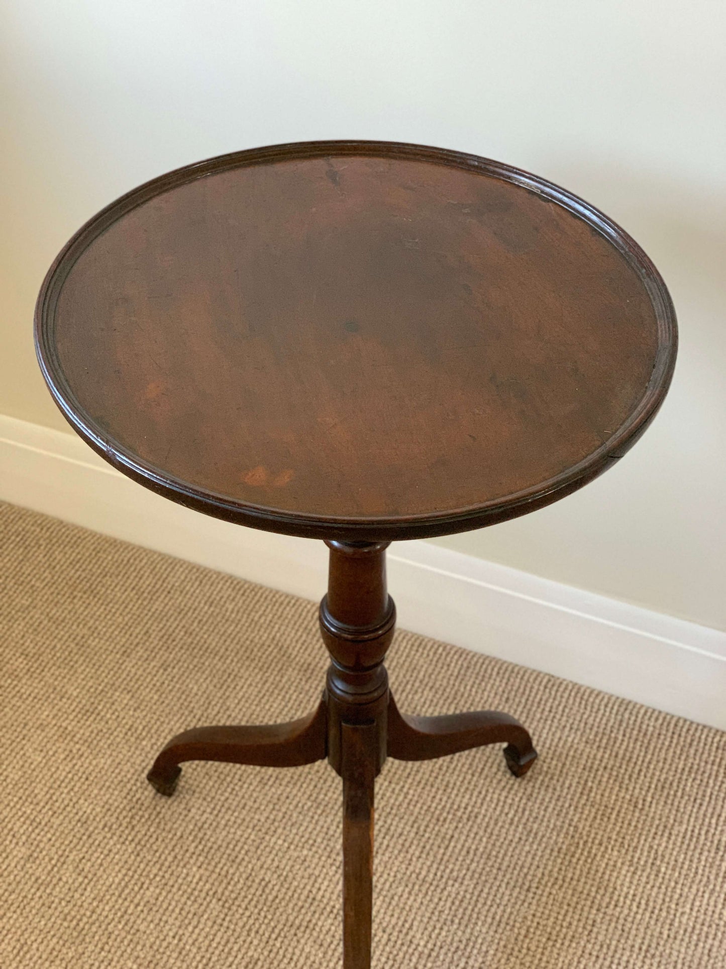 Antique occasional table on splayed legs