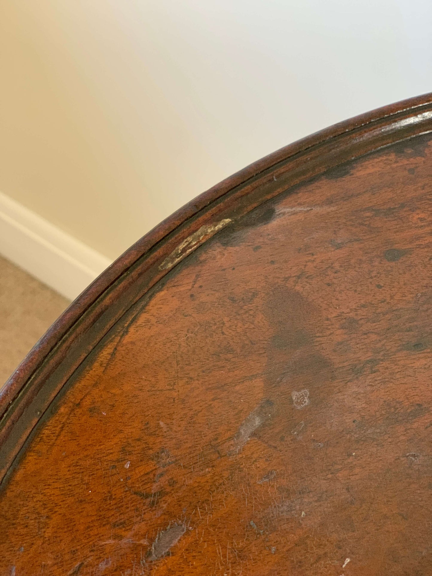 Antique occasional table on splayed legs