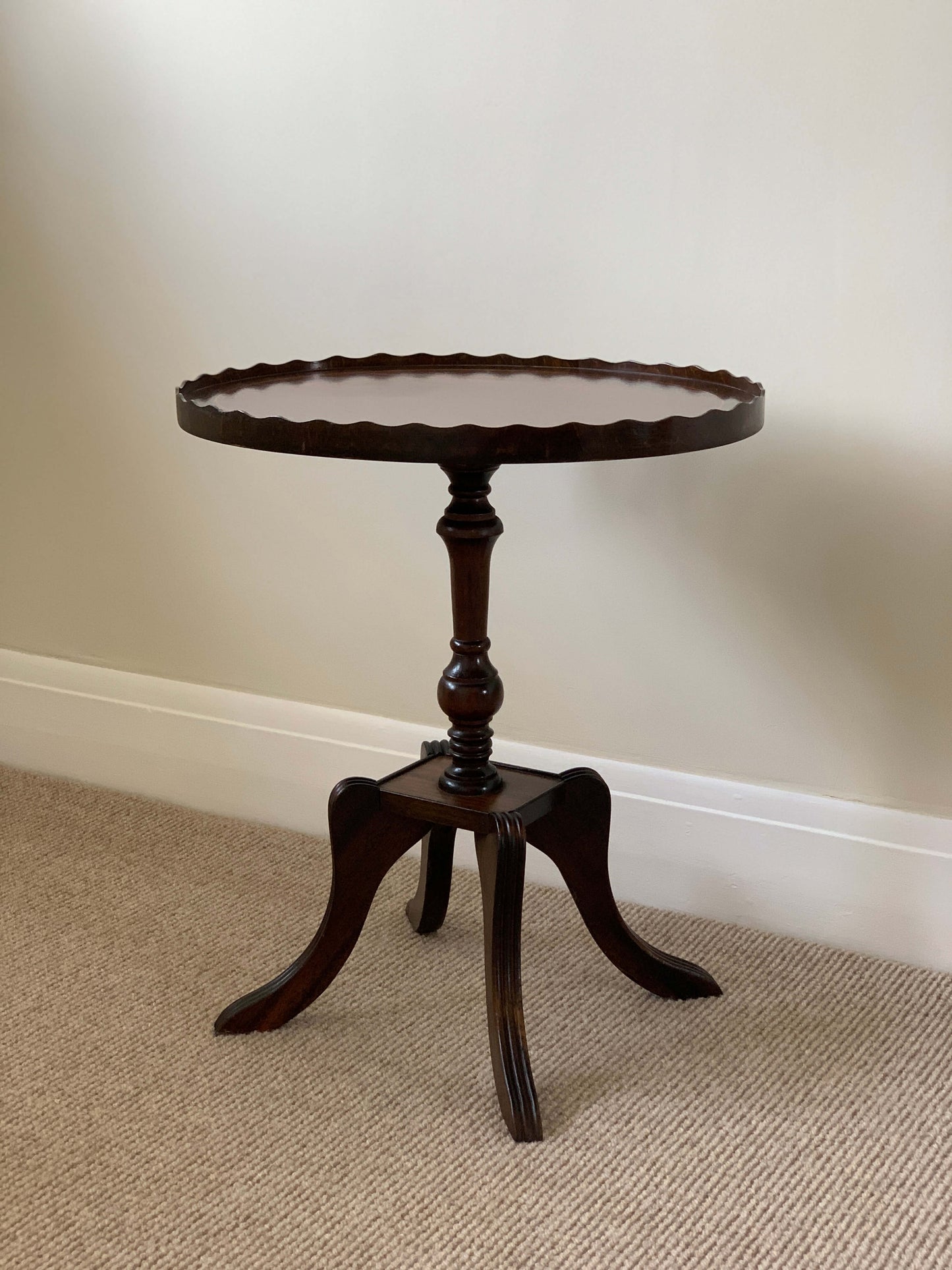 Vintage scallop-edged side table