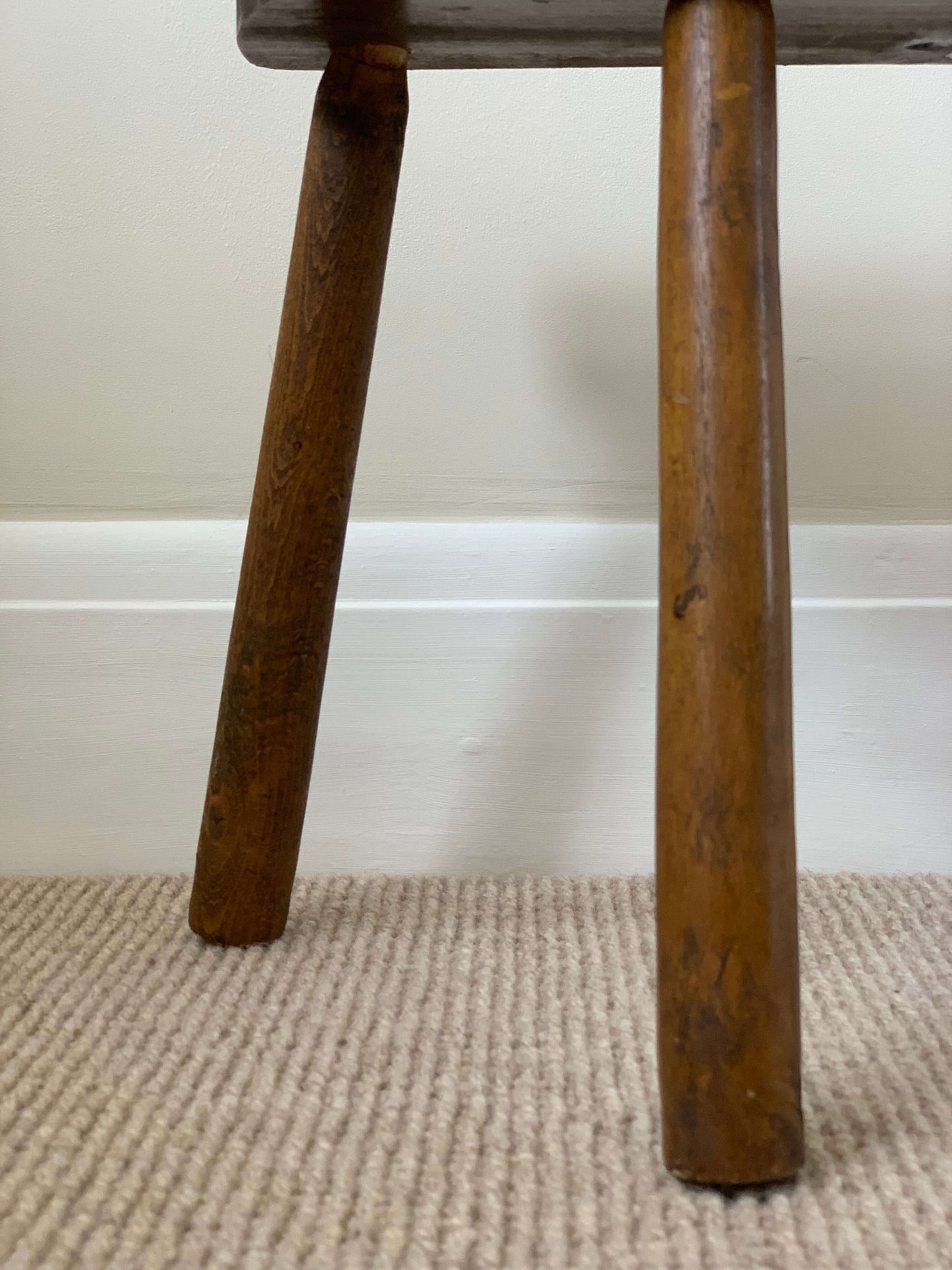Vintage demilune stool on tripod legs